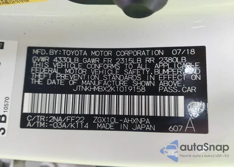 2019 Toyota C-Hr Xle from USA, damaged, VIN JTNKHMBX2K1019158